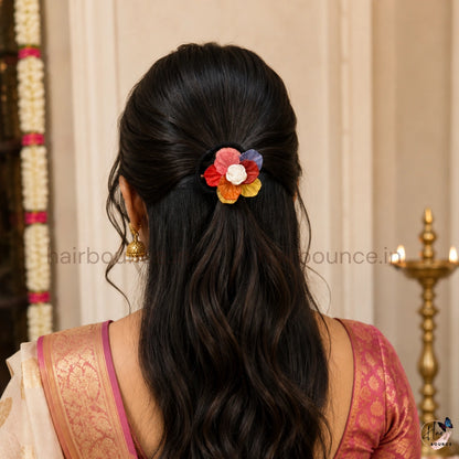 Autumn Bloom Multicolour Floral Hair Tie - Assorted Colours