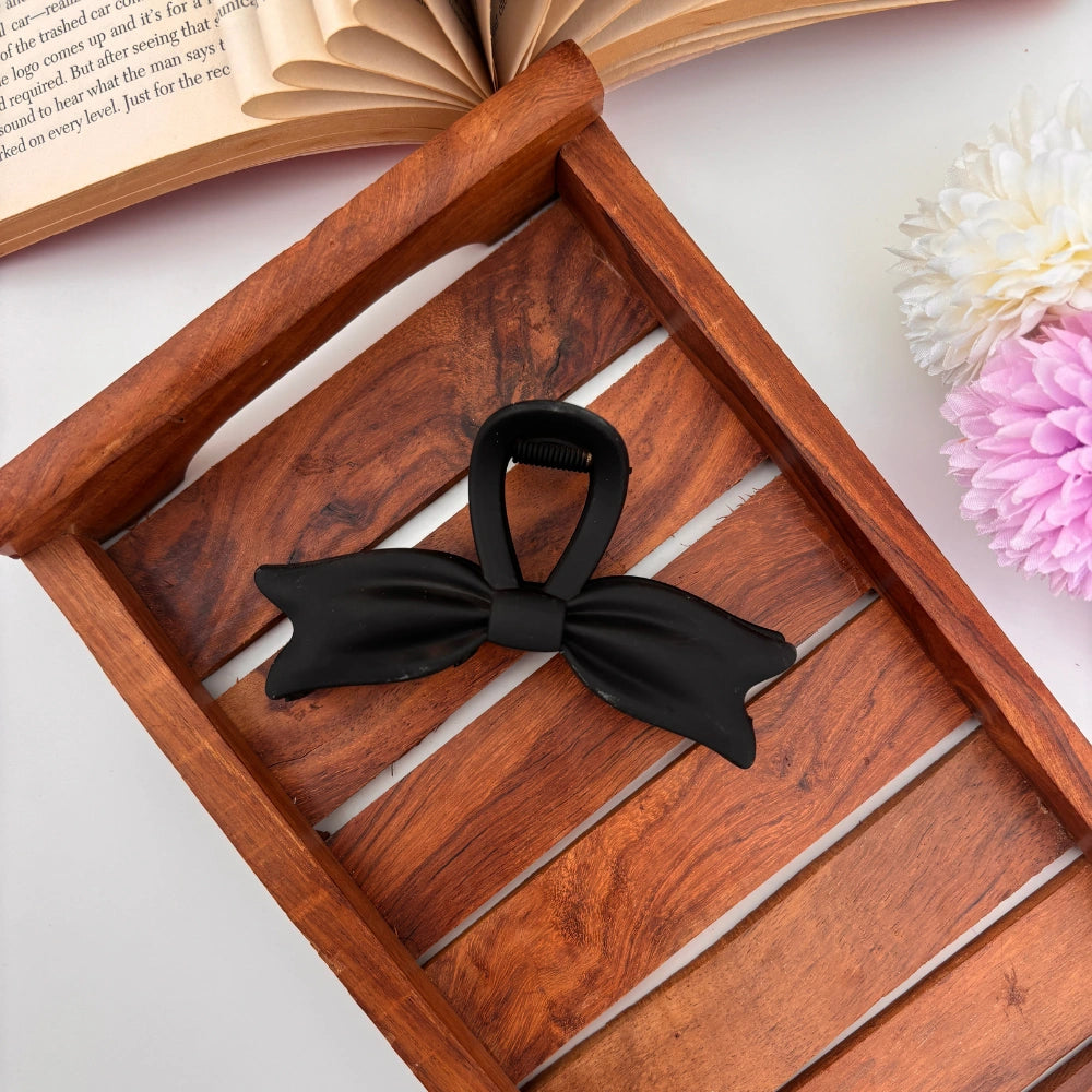 Nude Shades Bow Hair Claw - Large