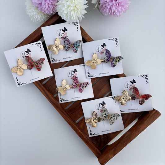 Twin Bloom Butterfly Clip