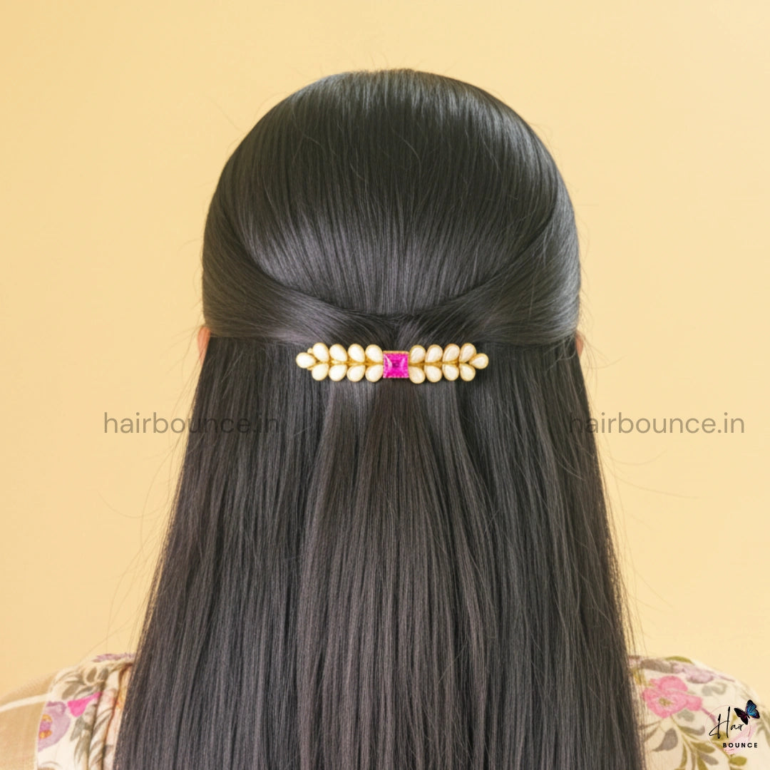 Royal Pink Kundan Duo – Hair Set