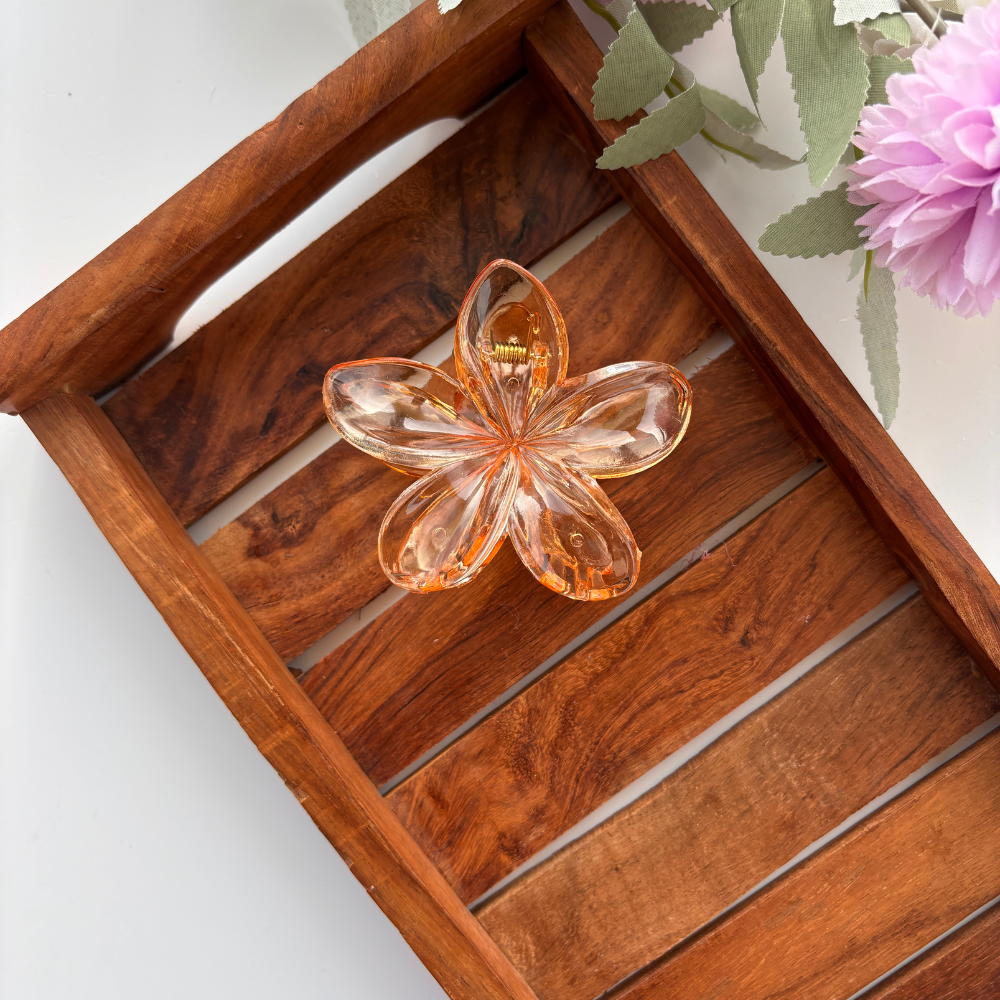 Glassy Flower Hair Claw - Large