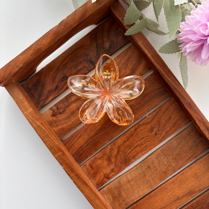 Glassy Flower Hair Claw - Large