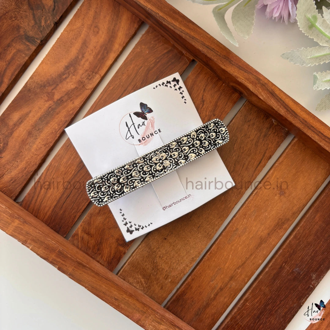 Classic Victorian Scroll Barrette – Elegant Metal Hair Clip