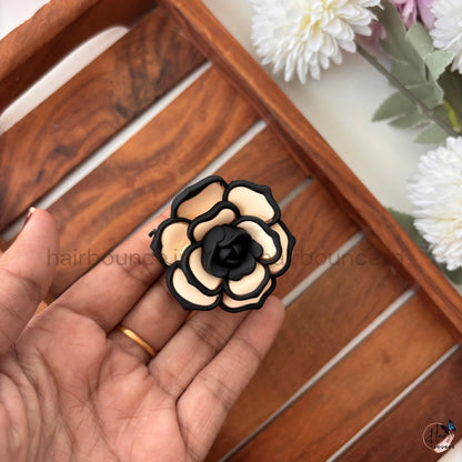 Elegant Bloom Rose Hair Claw – Medium