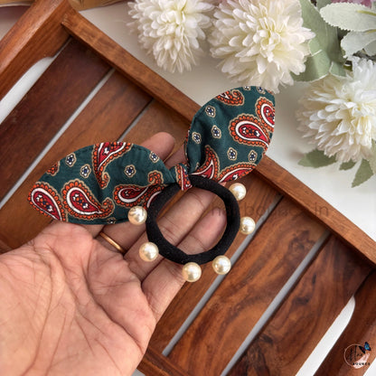 Paisley Pearl Bunny Ear Hair Tie