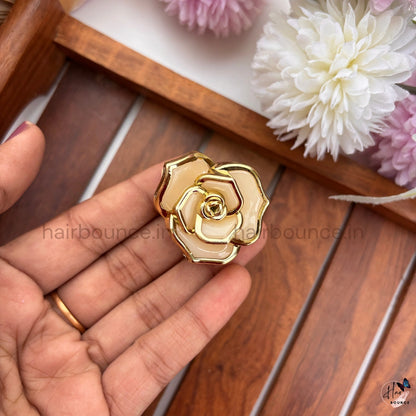 Golden Bloom Rose Hair Claw – Small