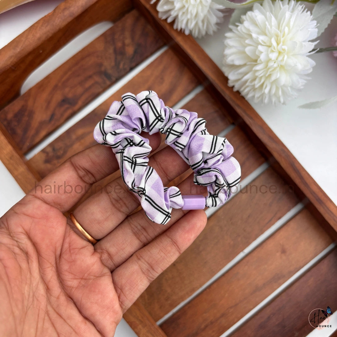 Pastel Checkered Scrunchie Hair Tie