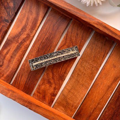 Antique Bar Engraved Hair Clip