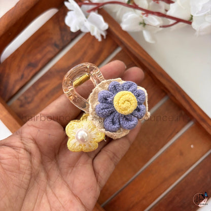 Handmade Crochet Flower Hair Claw – Medium