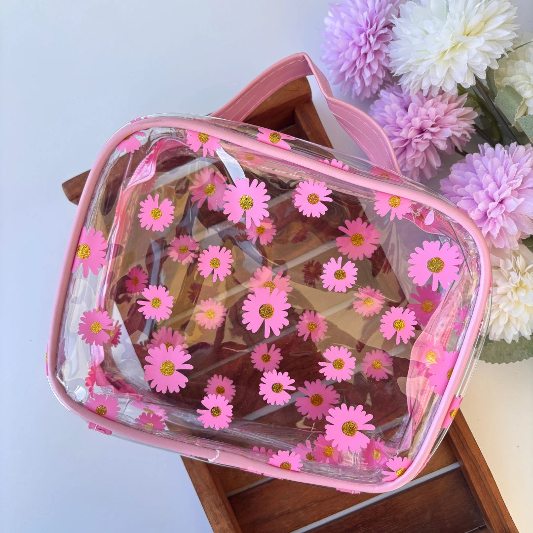 Daisy Bloom Transparent Pouch