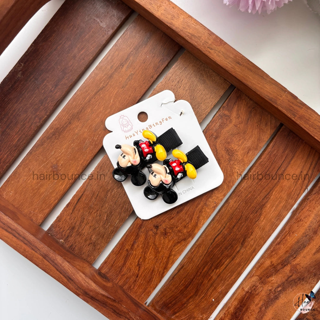 Classic Cartoon Mouse Hair Clips – Set of 2