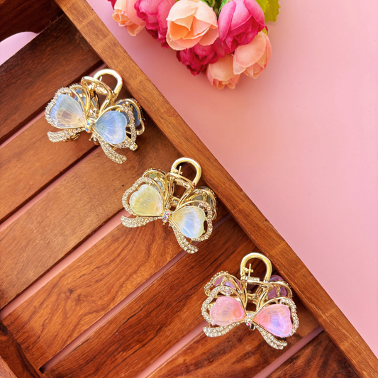 Bow Petal Metal Hair Claw - Medium