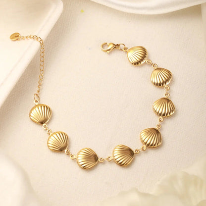 Golden Seashell Link Bracelet