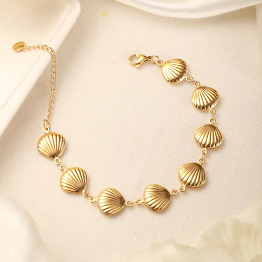 Golden Seashell Link Bracelet