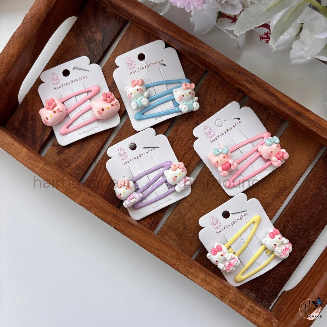 Kitty Charm Snap Hair Clips – Pack of 2