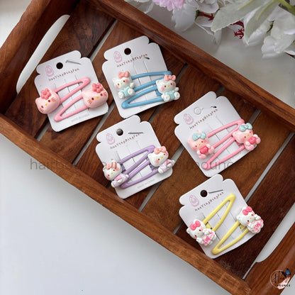 Kitty Charm Snap Hair Clips – Pack of 2