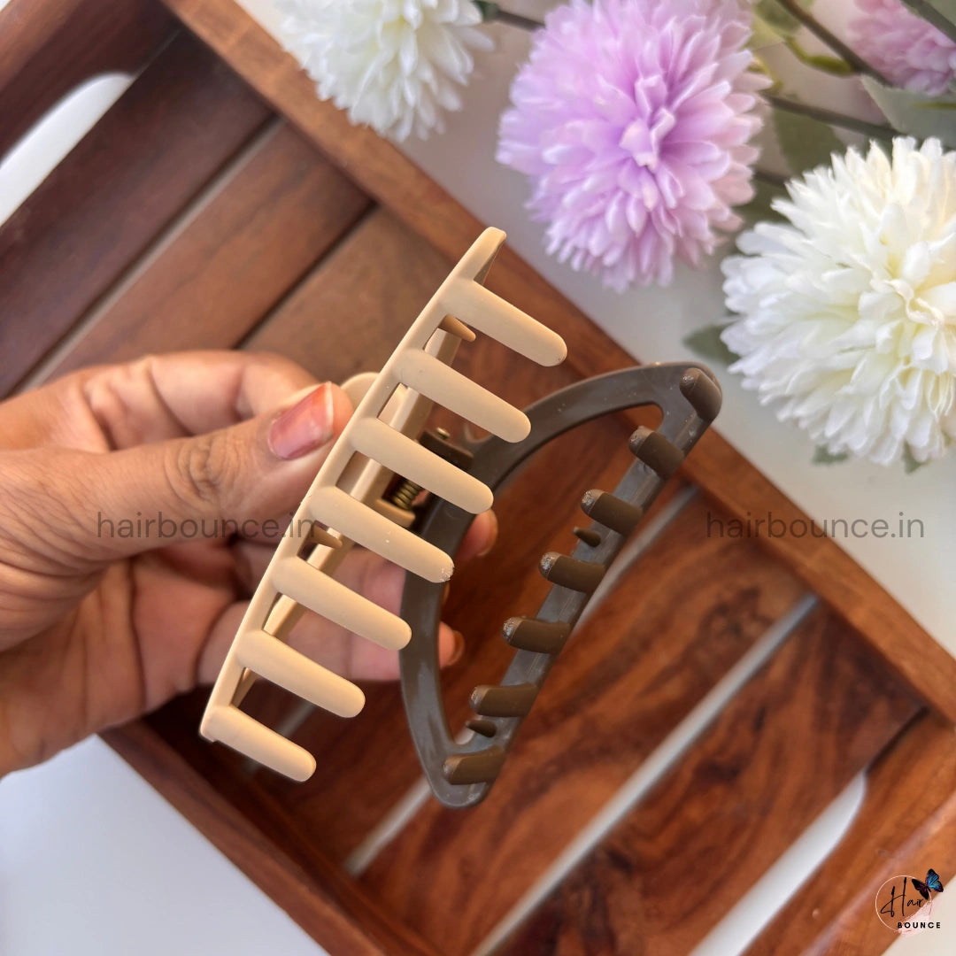 Dual Colour D Shape Hair Claw - Large