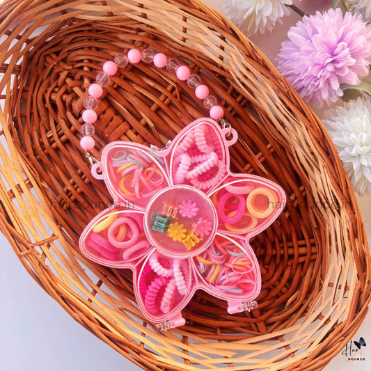 Flower Hair Accessories Organizer Kit – Pink