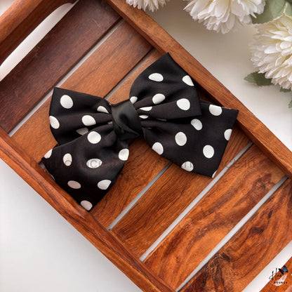 Dual Tone Polka Dot Bow Hair Clip