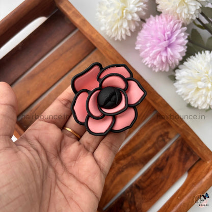 Elegant Rose Bloom Hair Claw Clip – Medium