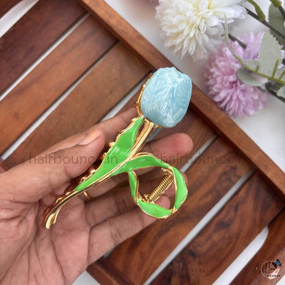 Tulip Bloom Metal Hair Claw - Large