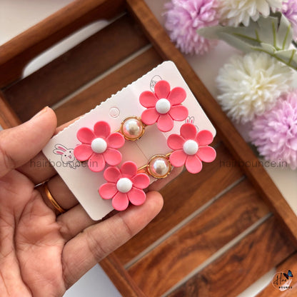 Daisy Pearl Snap Clips