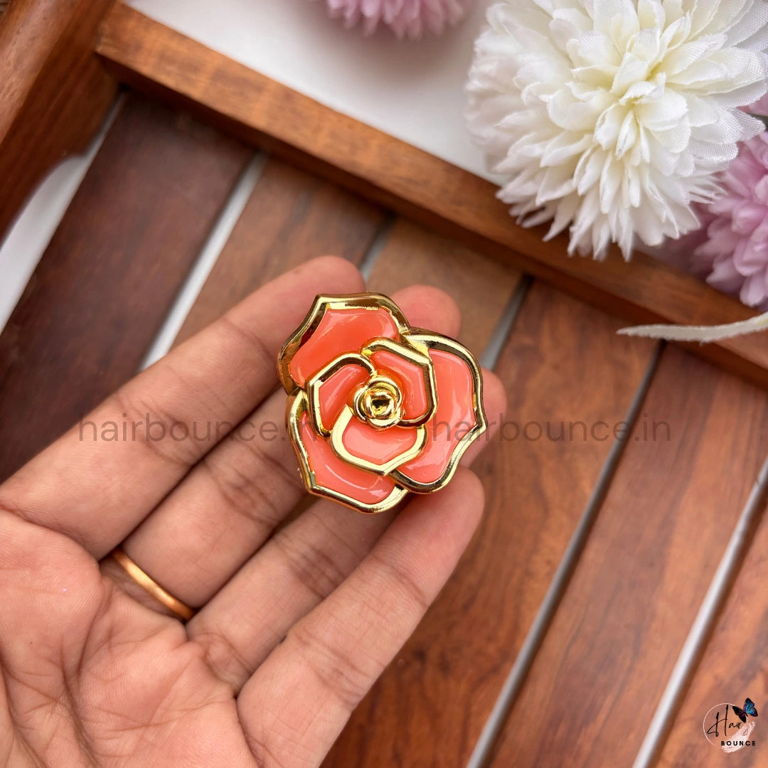 Golden Bloom Rose Hair Claw – Small