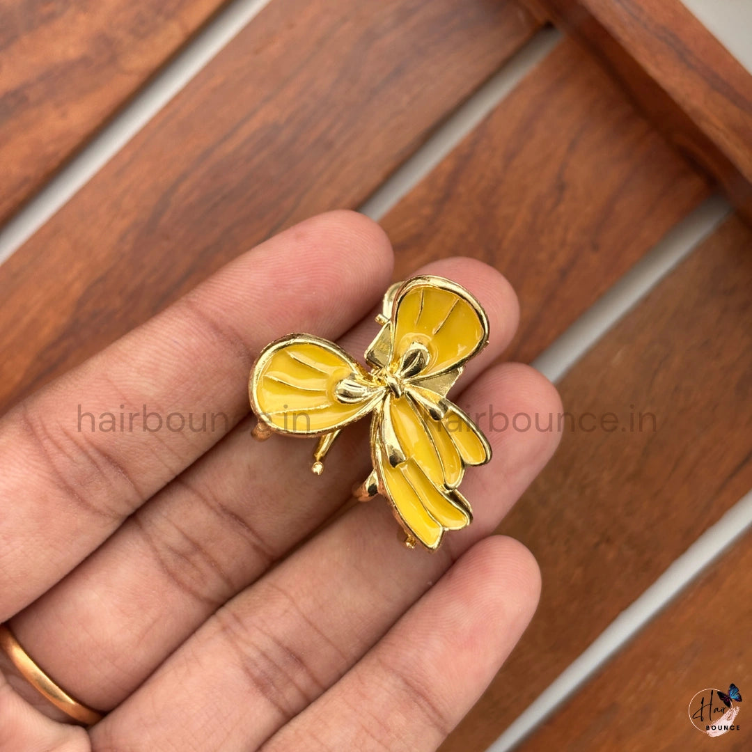 Bow Charm Metal Hair Claw Clip - Small