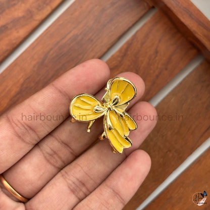 Bow Charm Metal Hair Claw Clip - Small