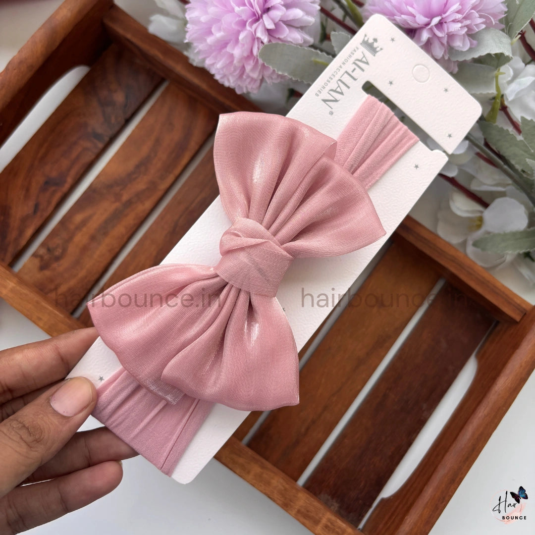 Luxe Satin Bow Newborn Baby Nylon Headband