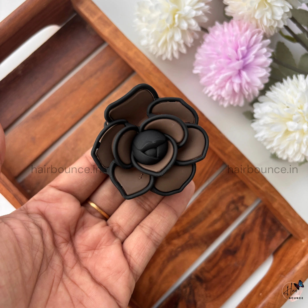 Elegant Rose Bloom Hair Claw Clip – Medium