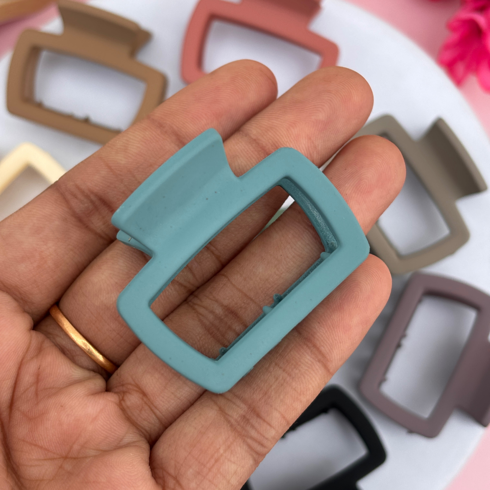 Colourful Dark Shades Square Hair Claw - Pack of 2 / Assorted Colours
