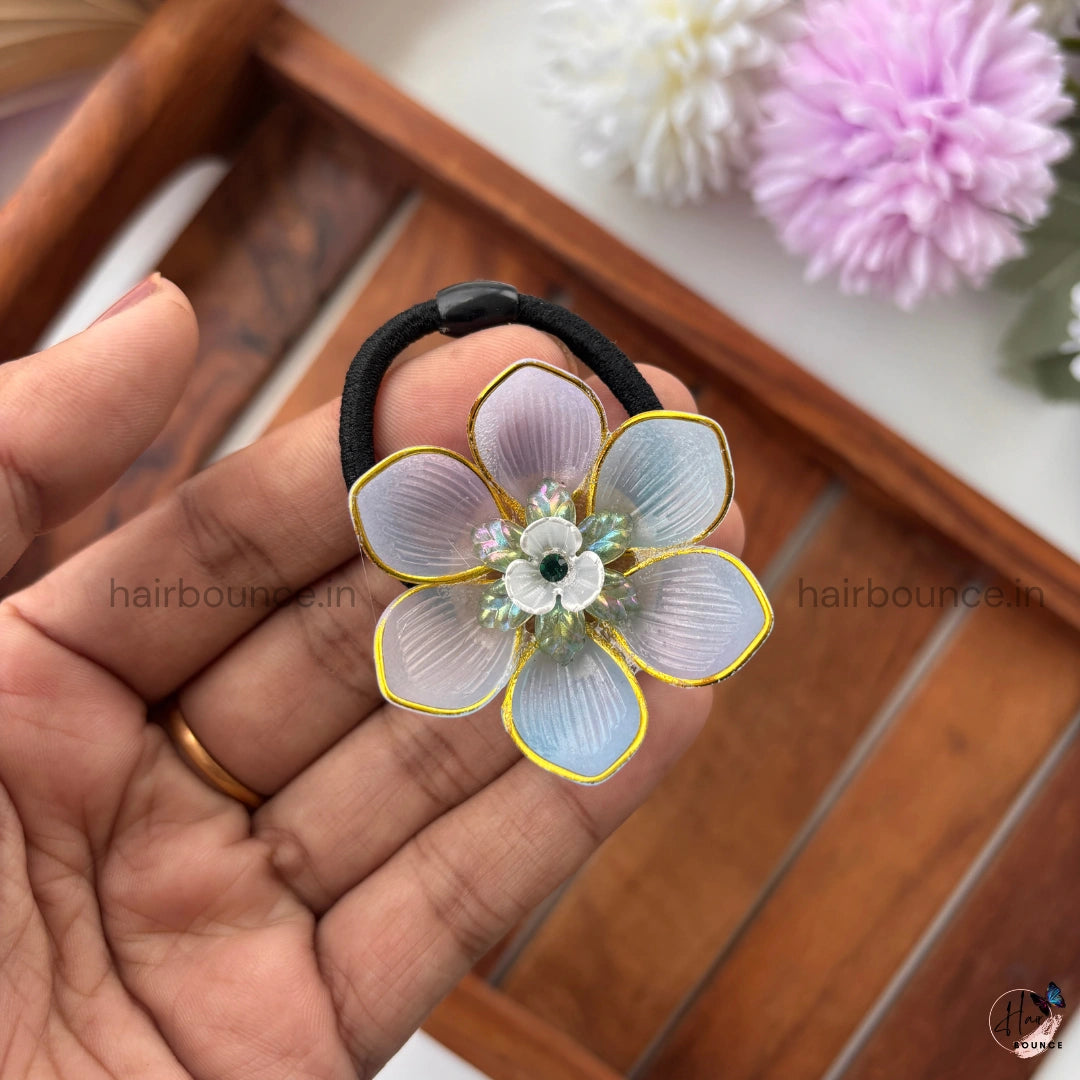 Pastel Crystal Blossom Hair Tie
