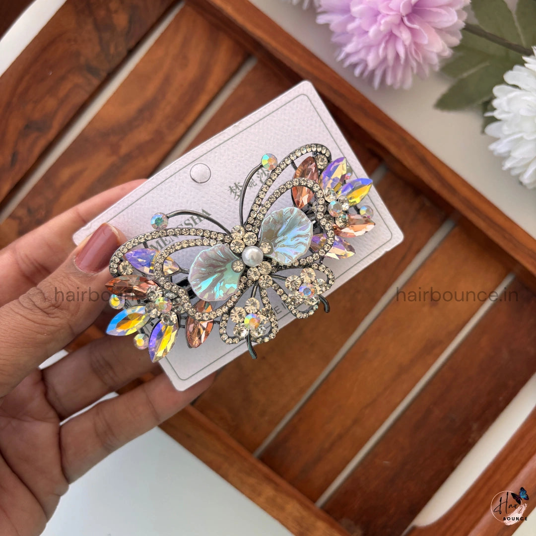 Opaline Monarch Butterfly Bar Clip