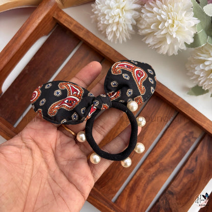 Paisley Pearl Bunny Ear Hair Tie