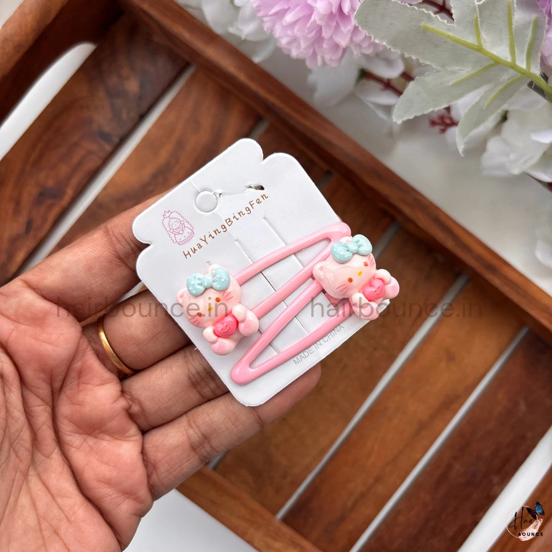 Kitty Charm Snap Hair Clips – Pack of 2