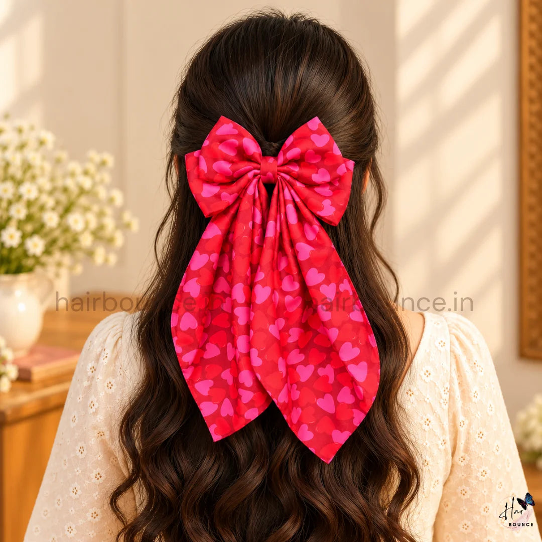 Fairytale Hearts Tail Bow Alligator Clip