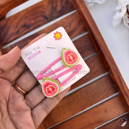 Cute Fruit Tic Tac Hair Clips for Girls – Pack of 2