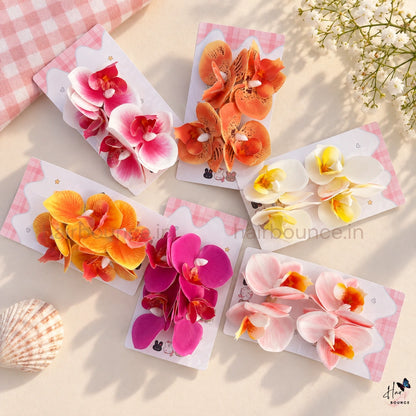 Tropical Orchid Flower Hair Clips – Pack of 2