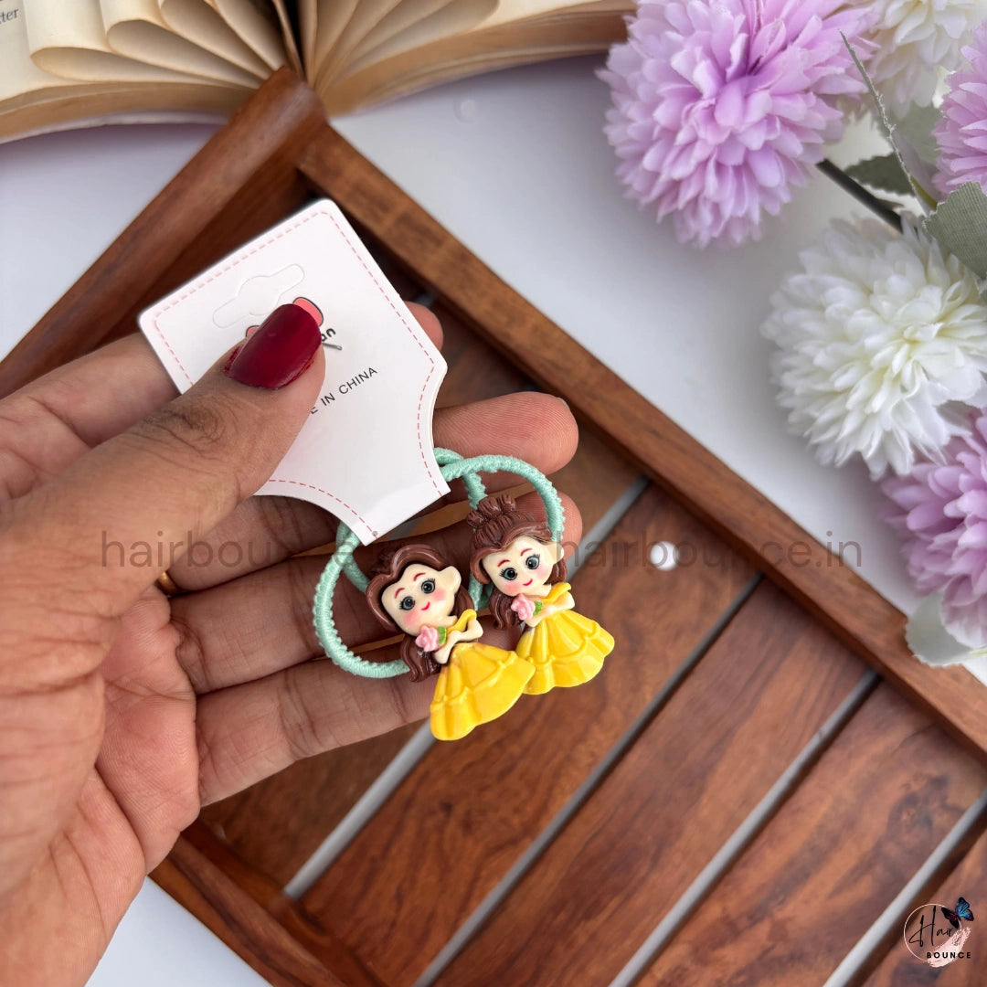 Princess Character Hair Ties for Girls – Pack of 2