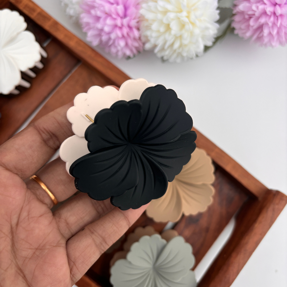 Dual Colour Hibiscus Hair Claw - Medium
