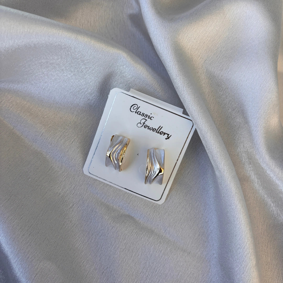 Wave Edge Stud Earrings