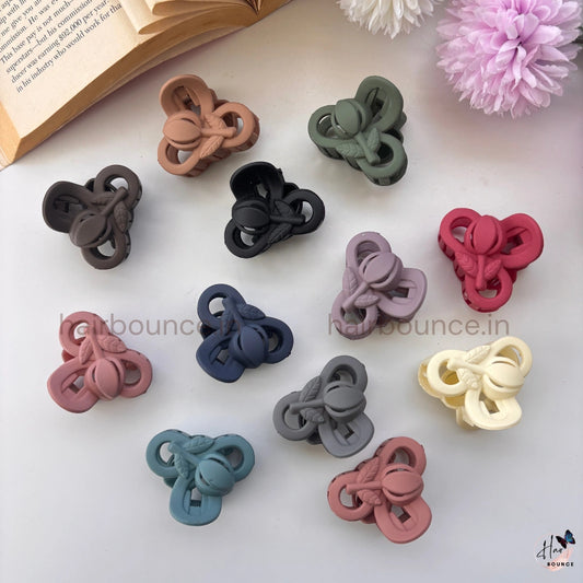 Tulip Petal Mini Hair Claw Set – Pack of 2 (Assorted Colours)