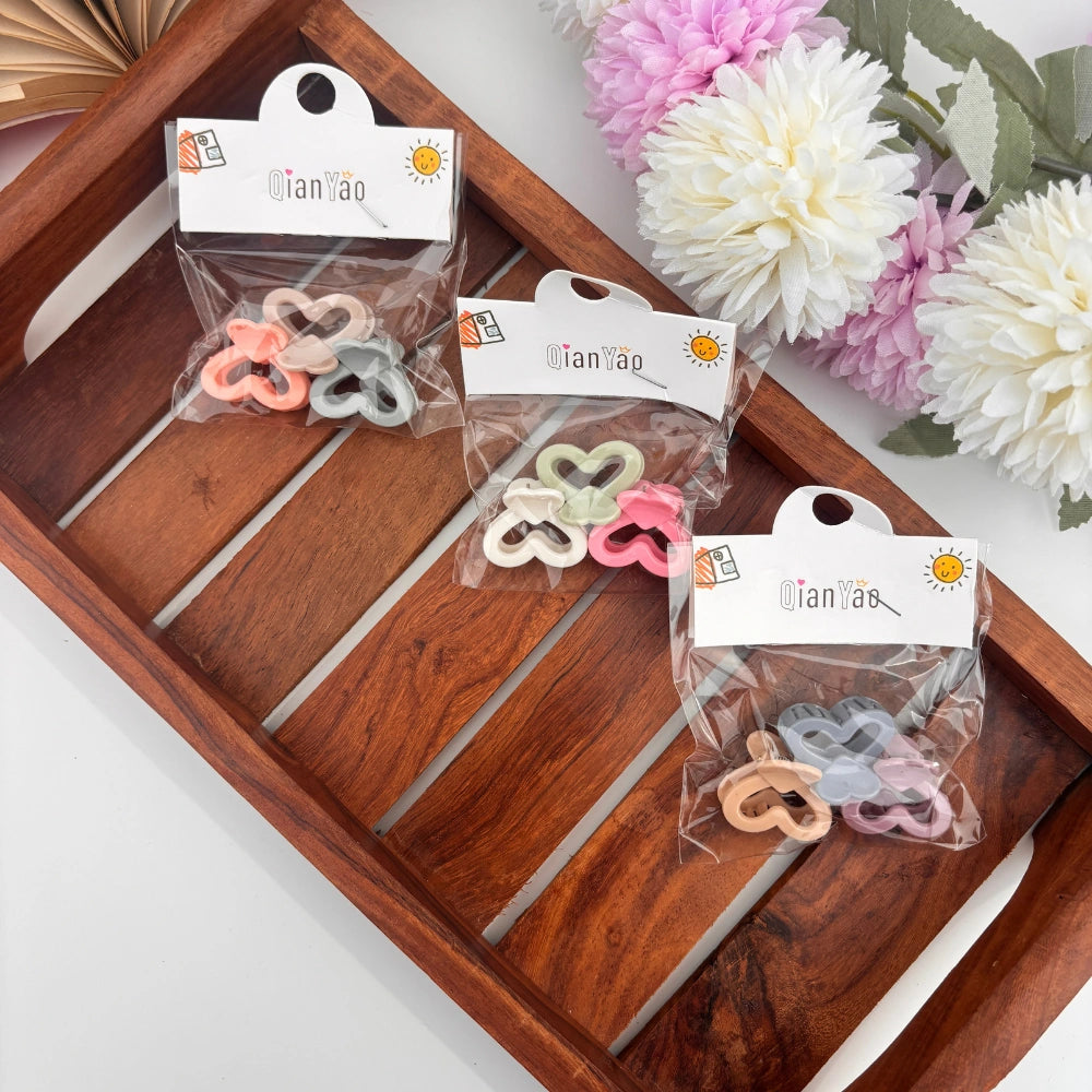 Mini Heart Hair Claws - Set of 3 (Assorted)