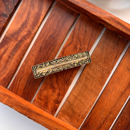Antique Bar Engraved Hair Clip