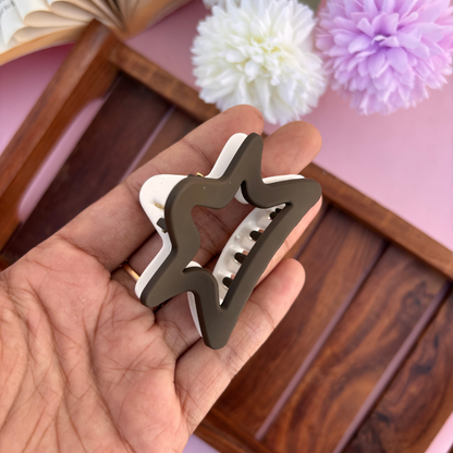 Dual Colour Star Hair Claw - Medium