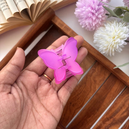 Double Petal Rainbow Butterfly Hair Claw – Medium