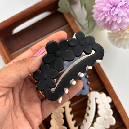 Dual Colour Flower Curve Hair Claw - Medium