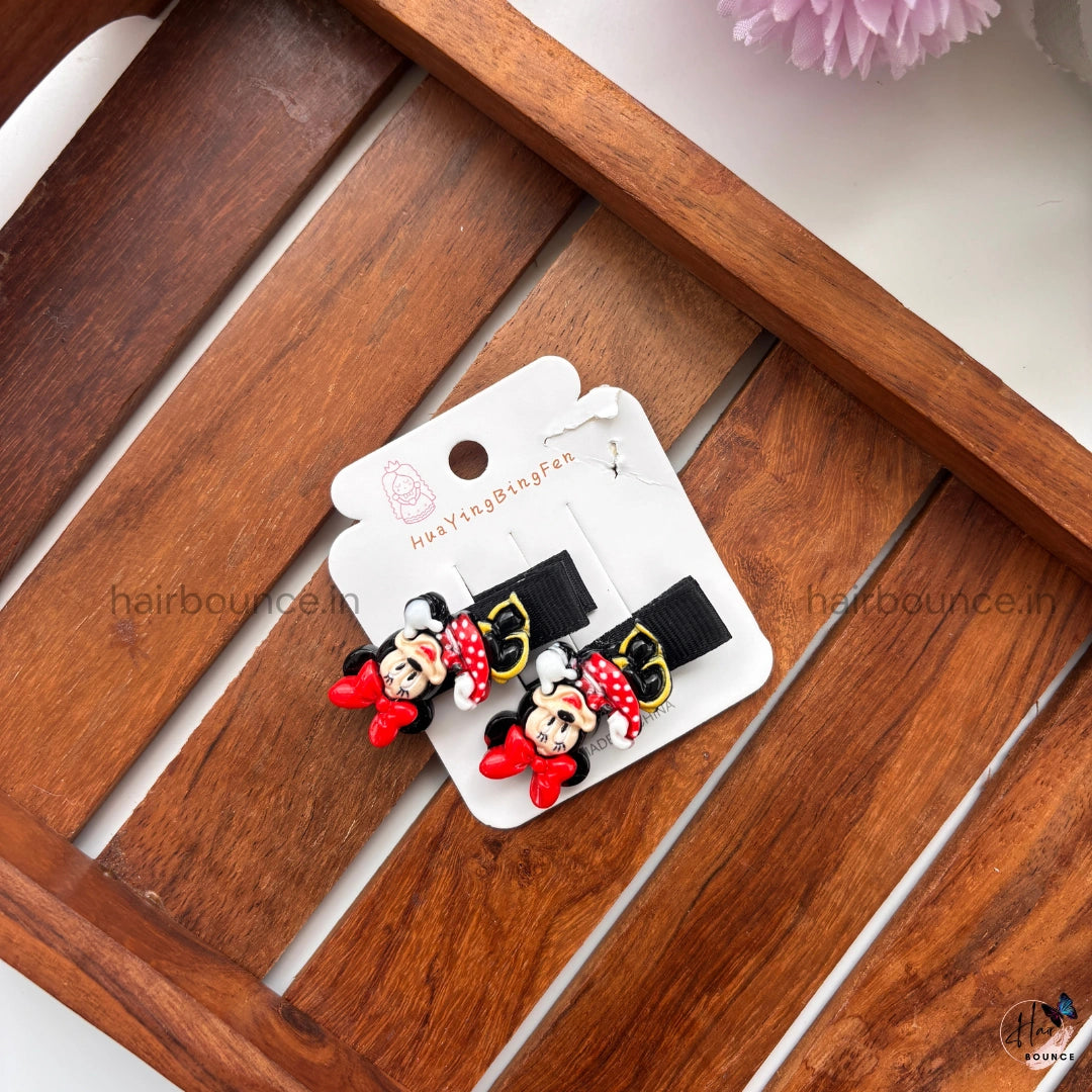 Classic Cartoon Mouse Hair Clips – Set of 2