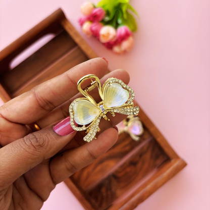 Bow Petal Metal Hair Claw - Medium